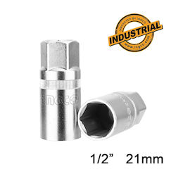Ingco Spritzfilter Wasserhahn Bit-Stecknuss mit Inbusschlüssel-Bit und Antriebsvierkant 1/2'' Größe H21 1Stück Ingco Spritzfilter Wasserhahn Bit-Stecknuss mit Inbusschlüssel-Bit und Antriebsvierkant 1/2'' Größe H21 1Stück