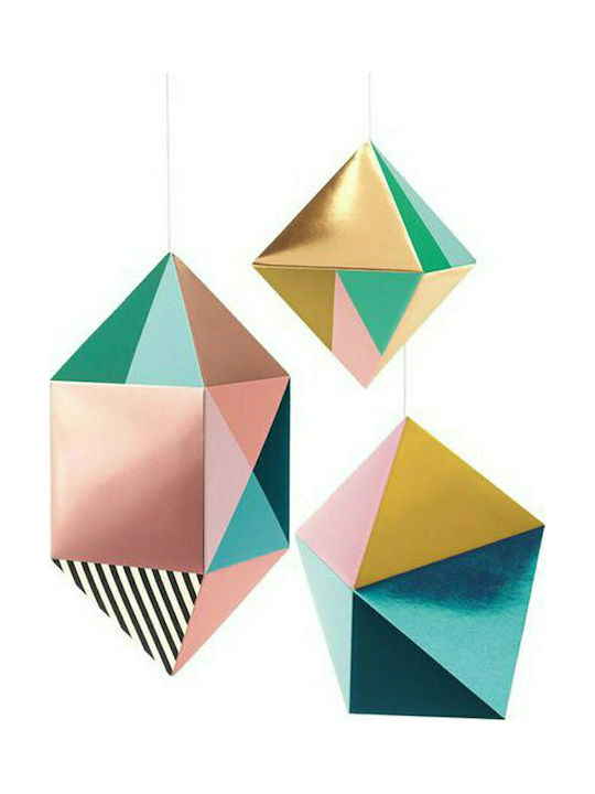 Djeco Kids Wall Decor Room Mobile Beige Made of Wood Rhombuses