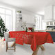 Das Home Weihnachtlich Tischtuch Stoff Rot L180xB140cm.