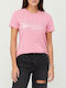 Superdry Vintage Logo Tonal Glitter Women's T-shirt Pink