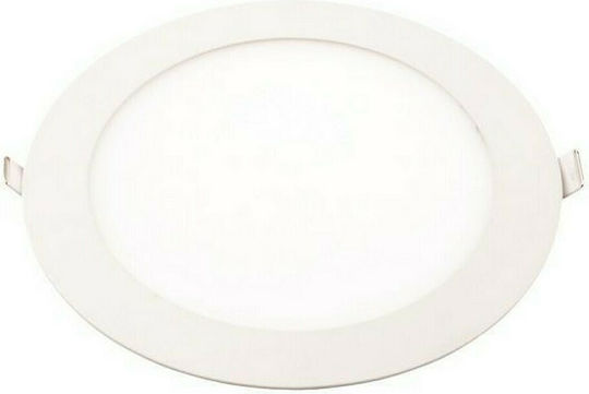 Eurolamp Rund Vertieft LED Panel 18W mit Natürliches Weiß Licht 4000K