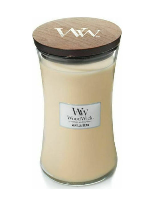 WoodWick Scented Candle Jar with Scent Vanilla Bean Beige 609.5gr 1pcs