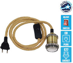GloboStar Whip Lamp Socket with E27 Gold Fittin...