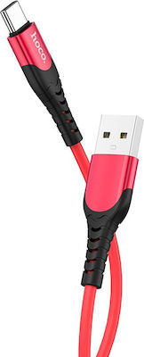 Hoco Regular USB 2.0 Cable USB-C male - USB-A male Κόκκινο 1.2m (U80)