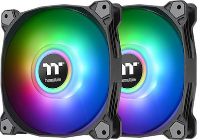 Thermaltake Pure Duo 12 120mm 4-Pin PWM ARGB Lighting Case Fan 2-pack