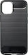 Carbon Back Cover Silicon Negru (iPhone 12 / 12 Pro)