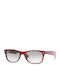 Ray Ban Wayfarer Sunglasses with Red Acetate Frame and Gray Lenses RB2132 735/32