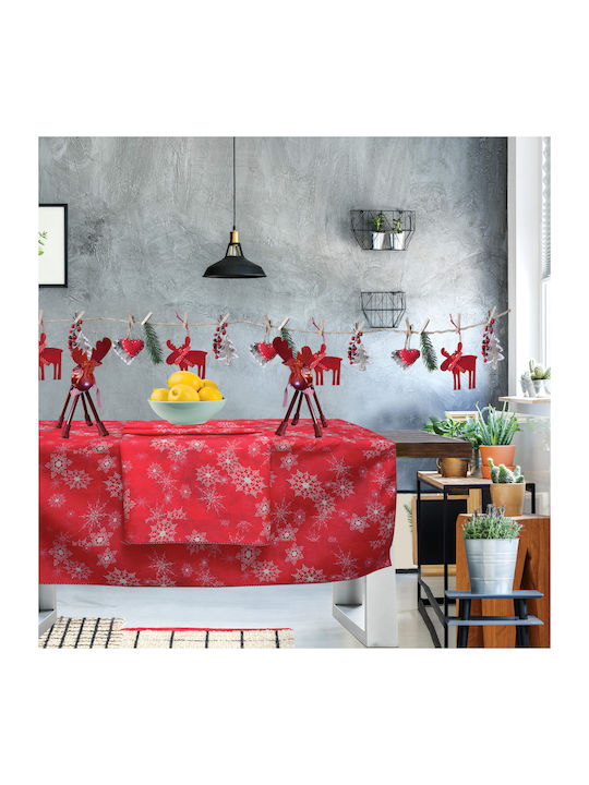 Das Home 0553 Christmas Tablecloth Fabric Red L140xW140cm. 426314105553