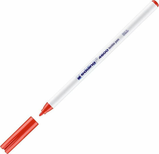 Edding Textile Pen 4600 Маркер Червен Неизбежен за Текстил Кръгъл нос