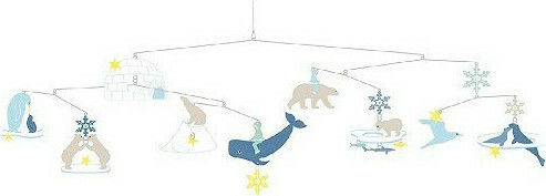Djeco Kids Room Decorative Mobile Animals Blue made of Wood Polar Bears