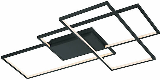 Trio Lighting Thiago Smart Deckenleuchte 114cm Schwarz mit Integrierter LED und Fernbedienung