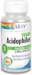 Solaray Acidophilus Plus με Προβιοτικά και Πρεβιοτικά Vegan Triple Strain Formula 30 φυτικές κάψουλες