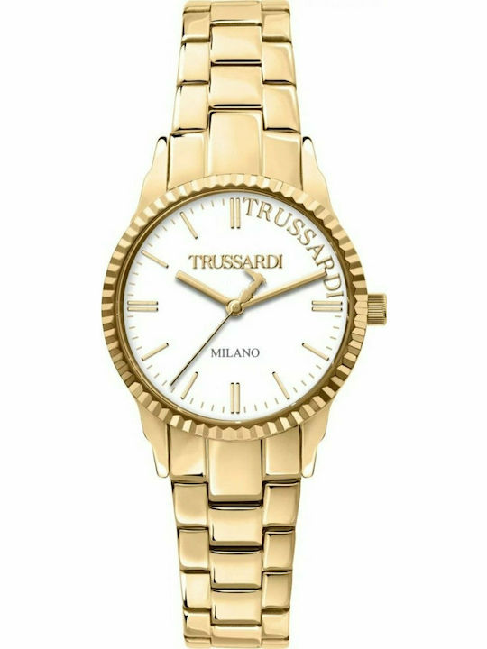 Trussardi T-Bent Damen Uhr mit Gold Metallarmband