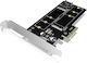 RaidSonic PCIe-Card, 2x M.2 SSD to SATA III and PCIe 3.0 x4 Host (IB-PCI209)