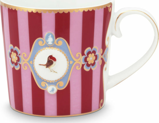 PiP Studio Love Birds Medallion Stripes Κούπα από Πορσελάνη Red-Pink 150ml PiP Studio Love Birds Medallion Stripes Κούπα από Πορσελάνη Red-Pink 150ml
