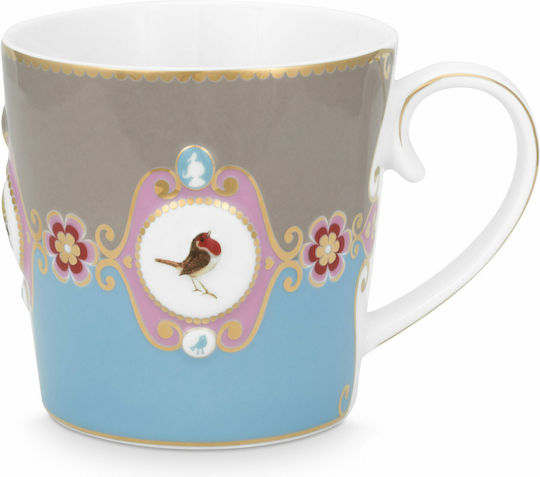 PiP Studio Love Birds Medallion Cană din Porțelan Blue-Khaki 250ml