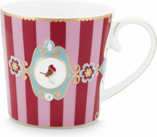 PiP Studio Love Birds Medallion Stripes Κούπα από Πορσελάνη Red-Pink 250ml PiP Studio Love Birds Medallion Stripes Κούπα από Πορσελάνη Red-Pink 250ml