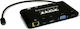 Port Designs Travel 1 x 4K USB-C Docking Station with HDMI/DisplayPort 4K PD Ethernet and Connection for 2 Monitors Black