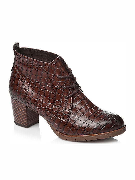 Marco Tozzi Leather Women's Ankle Boots Brown