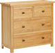 Wooden Chest of Drawers with 4 Drawers 80x35x75cm