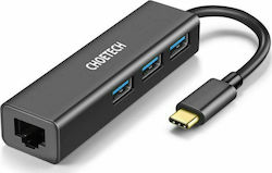 Choetech USB 3.0 Hub 4 Θυρών με σύνδεση USB-C / Ethernet Γκρι