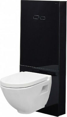 Japar Proglass Sense Eingebaut Glas Toiletten-Spülung Rechteckig Schwarz