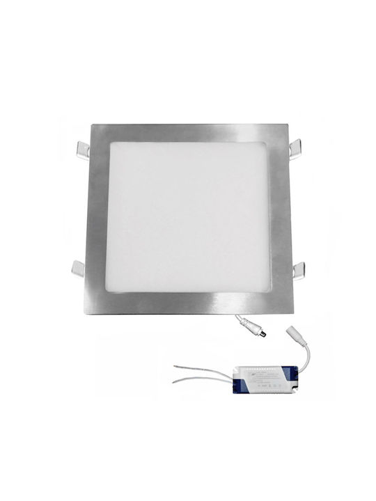 Adeleq Τετράγωνο Χωνευτό LED Panel Ισχύος 25W με Φυσικό Λευκό Φως 30x30εκ.