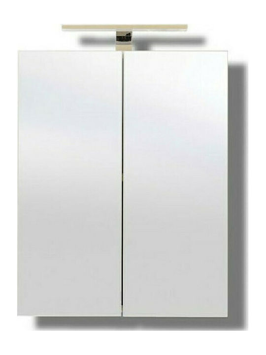 Martin Siena 55 Ορθογώνιος Καθρέπτης Μπάνιου από Μοριοσανίδα με Ντουλάπι 52x65cm Λευκός