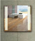Karag Magnifying Square Bathroom Mirror Led made of Stainless Steel 75x75cm