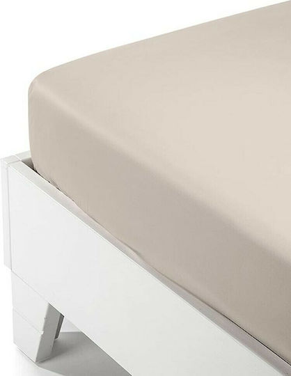 Sunshine Sheet Super-Double with Elastic 160x200+35cm. Satin Beige
