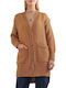 Attrattivo Long Women's Knitted Cardigan with Buttons Beige