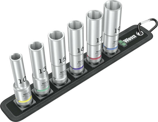 Wera Prize Hexagonale Lungi Cu Gazdă Cadru 1/2" Set 6 Bucăți