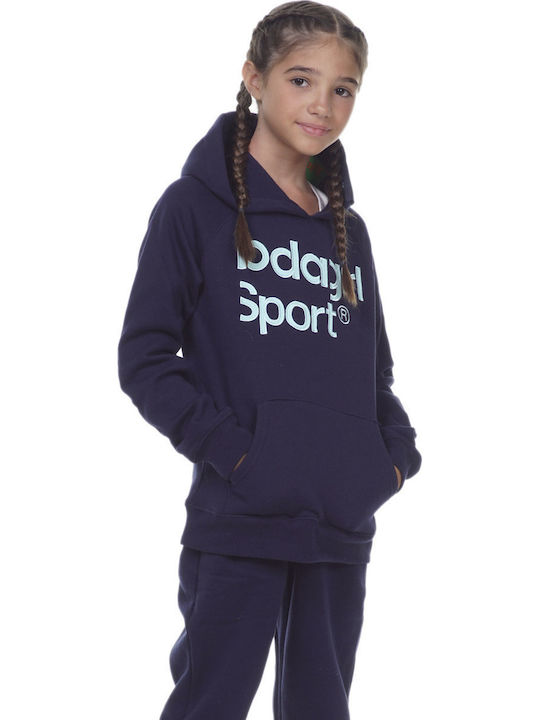 Kids Sweatshirt with Hood and Pockets Blue