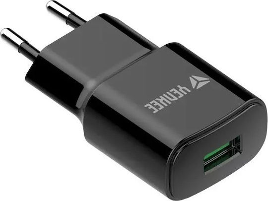 Yenkee Безжичен Заряден Уред с USB-A Изходен Порт Черен (YAC 2023BK)