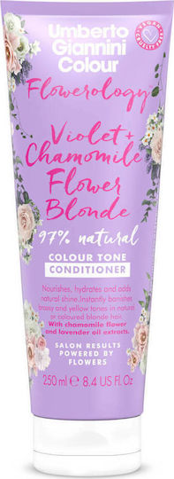 Umberto Giannini Flowerology Violet + Chamomile Blonde Conditioner Color Maintenance for Coloured Hair 250ml