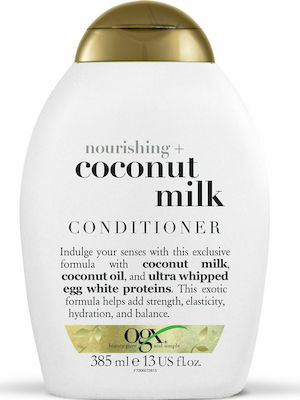 OGX Nourishing + Coconut Milk Conditioner Αναδόμησης/θρέψης για Όλους τους Τύπους Μαλλιών 385ml