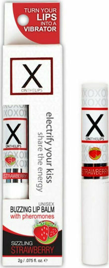 Sensuva X On The Lips Buzzing Lip Balm Stimulant cu Feromoni cu Parfum Căpșuni sfârâietoare 2gr