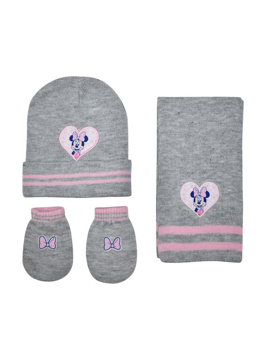 Stamion Minnie Kids Beanie Set with Scarf & Glo...