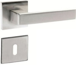 Import Hellas Lever Middle Door Rosette 52081 Pair with Mouthpiece Nickel