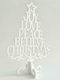Christmas Decorative Wood Tree with Inscription 29.5cm White