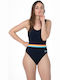 Belted Deep Activewear Swimsuit Orange