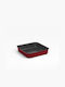 Keystone Electra Granite Aluminum Rectangular Baking Pan with Stone Coating Red 36x36cm