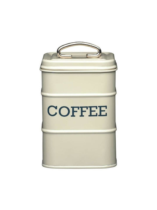 Kitchen Craft Coffe Living Nostalgia Box Kaffee mit Deckel Metallisch Weiß 11x11x17cm