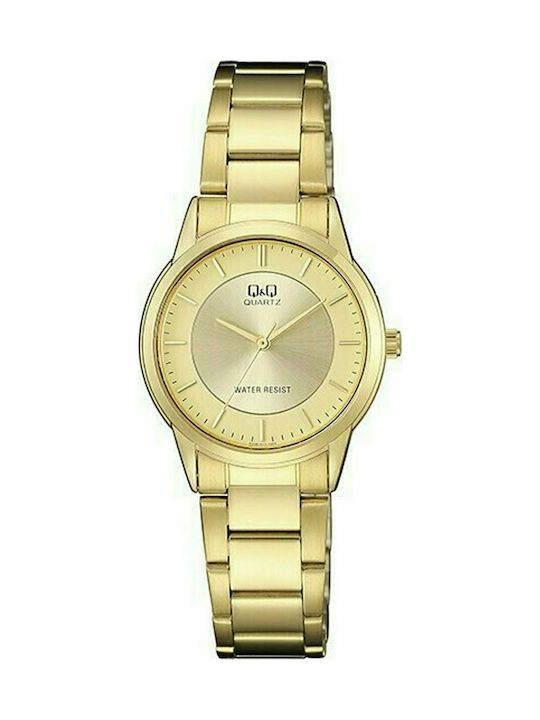 Q&Q Watch with Gold Metal Bracelet