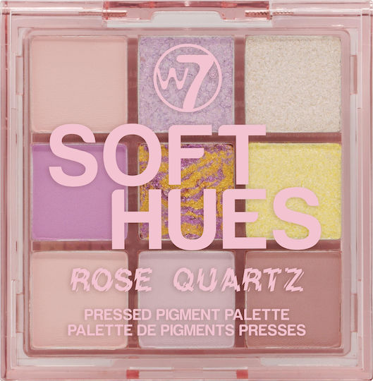 W7 Cosmetics Soft Hues Eye Shadow Palette in Solid Form Rose Quartz 8.1gr