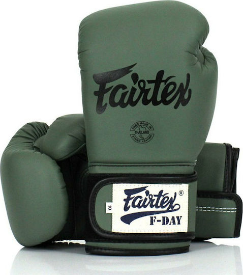 Fairtex BGV11 F-Day Muay Thai Γάντια Πυγμαχίας από Συνθετικό Δέρμα για Αγώνα Πράσινα