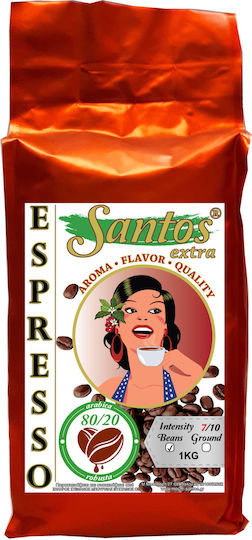 Santos Extra Espresso Coffee Aroma 80% Arabica - 20% Robusta Whole Beans 1kg