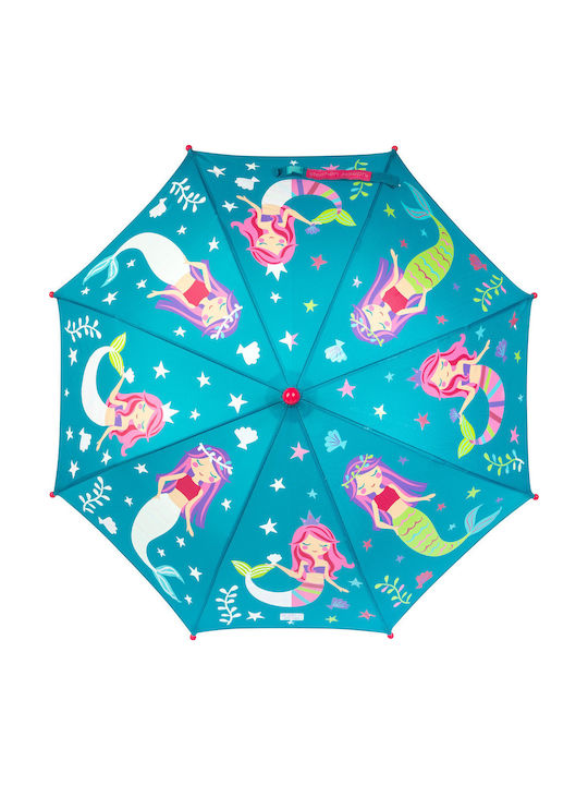 Stephen Joseph Kids Curved Handle Umbrella Mermaid with Diameter 69cm Blue