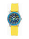 Q&Q Race Car Kids Analog Watch with Rubber/Plastic Strap Yellow