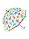 Djeco Kids Curved Handle Umbrella Ουράνιο Τόξο with Diameter 70cm Multicolour